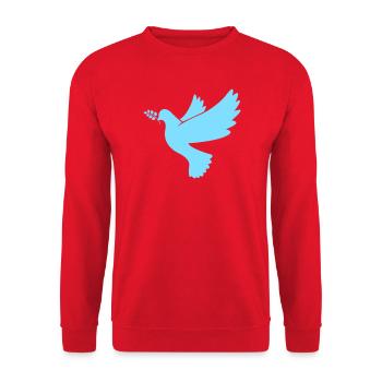 Colombe de la Paix en bleu clair - Sweat-shirt Unisexe - rouge - Devant - Alina (178cm) & Michal (187cm)