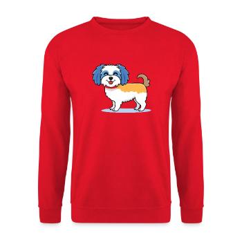 Mignonne havanais (bande dessinée/colorée) - Sweat-shirt Unisexe - rouge - Devant - Alina (178cm) & Michal (187cm)