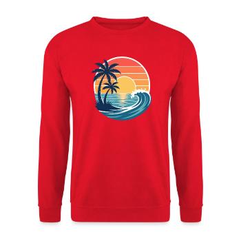 Sunset Beach Palms - Unisex Sweatshirt - red - Front - Alina (178cm) & Michal (187cm)