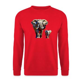 Elephants - Unisex Sweatshirt - red - Front - Alina (178cm) & Michal (187cm)