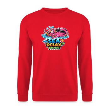 Sea Relax Mode - Sweat-shirt Unisexe - rouge - Devant - Alina (178cm) & Michal (187cm)