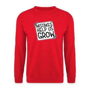 Les erreurs nous aident à développer une croissance motivante drôle - Sweat-shirt Unisexe - rouge - Devant - Alina (178cm) & Michal (187cm)