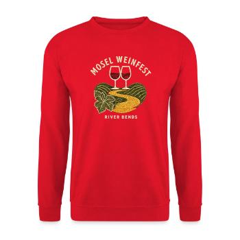 Mosel Weinfest River Bends Wine Hiking Souvenir - Unisex Sweatshirt - red - Front - Alina (178cm) & Michal (187cm)