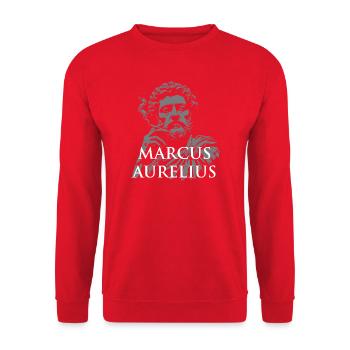 Marcus Aurelius Portrait - Unisex Sweatshirt - red - Front - Alina (178cm) & Michal (187cm)