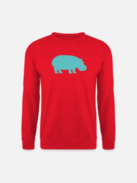 Turquoise Hippo Silhouette - Unisex Sweatshirt - red