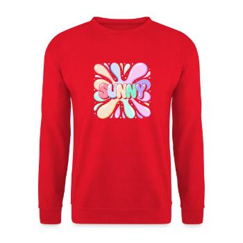 Burst Pastel Sunny – Bubblé-Muster - Unisex Pullover - Rot - Vorne - Alina (178cm) & Michal (187cm)