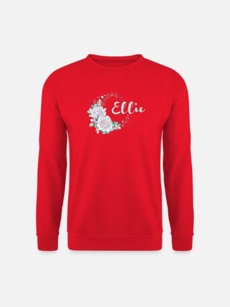 Ellie Blütenkranz Name - Unisex Pullover - Rot