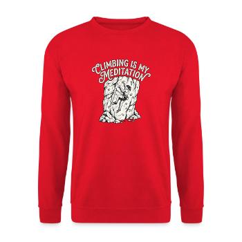 Méditation des grimpeurs - Sweat-shirt Unisexe - rouge - Devant - Alina (178cm) & Michal (187cm)