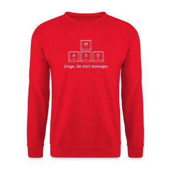 Gaming Tastatur Dinge, die mich Bewegen WASD - Unisex Pullover - Rot - Vorne - Alina (178cm) & Michal (187cm)