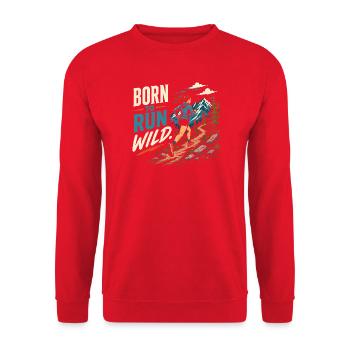 Trail Running - Born to Run Wild  - Unisex Sweatshirt - red - Front - Alina (178cm) & Michal (187cm)