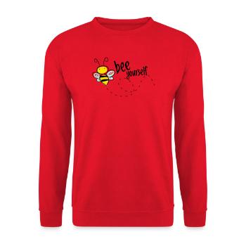 Bee Yourself Bee Saying T-Shirt - Unisex Sweatshirt - red - Front - Alina (178cm) & Michal (187cm)