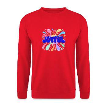 Joyful Bleu Éclats Multicolores - Sweat-shirt Unisexe - rouge - Devant - Alina (178cm) & Michal (187cm)