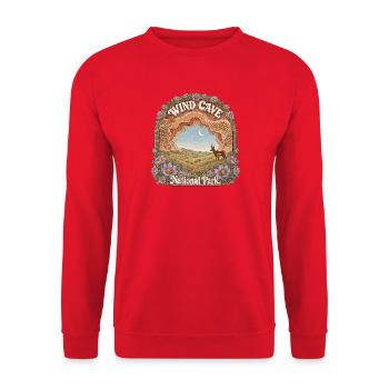 Wind Cave National Park USA South Dakota Wandern - Unisex Pullover - Rot - Vorne - Alina (178cm) & Michal (187cm)