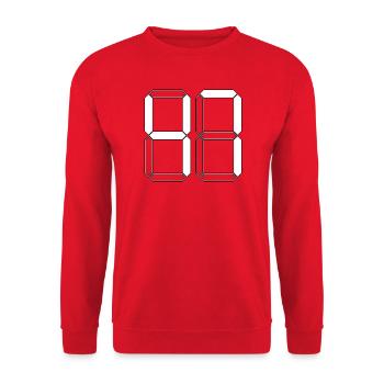 NUMBER 47 Forty-Seven Gift Digital - Unisex Sweatshirt - red - Front - Alina (178cm) & Michal (187cm)