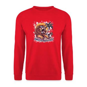 Bande dessinée Lion Summer - Sweat-shirt Unisexe - rouge - Devant - Alina (178cm) & Michal (187cm)