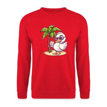 Palmier d’été oie - Sweat-shirt Unisexe - rouge - Devant - Alina (178cm) & Michal (187cm)