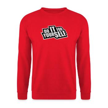 Do It For Yourself Inspirierend Selbstliebe Zitat - Unisex Pullover - Rot - Vorne - Alina (178cm) & Michal (187cm)
