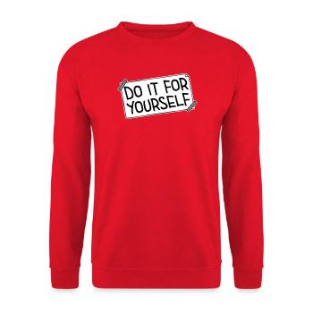 Do It For Yourself Inspirierend Selbstliebe Zitat - Unisex Pullover - Rot - Vorne - Alina (178cm) & Michal (187cm)