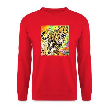 cheetah - Unisex Sweatshirt - red - Front - Alina (178cm) & Michal (187cm)