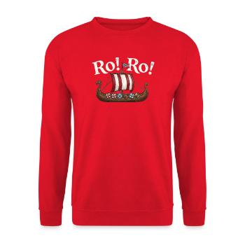 Ro Ro Norway Viking Ship Football Norwegian - Unisex Sweatshirt - red - Front - Alina (178cm) & Michal (187cm)