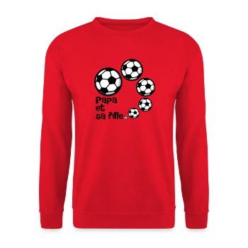 Papa et Fille - Football - Sweat-shirt Unisexe - rouge - Devant - Alina (178cm) & Michal (187cm)