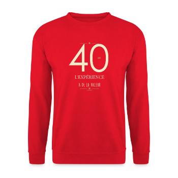 40 Ans L'Expérience A De La Valeur - Cadeau Annive - Sweat-shirt Unisexe - rouge - Devant - Alina (178cm) & Michal (187cm)
