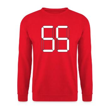 NUMBER 55 Fifty-Five Gift Digital - Unisex Sweatshirt - red - Front - Alina (178cm) & Michal (187cm)