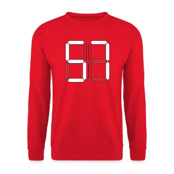 NUMBER 57 Fifty-Seven Gift Digital - Unisex Sweatshirt - red - Front - Alina (178cm) & Michal (187cm)