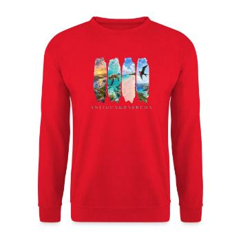 Antigua Barbuda Travel – Caribbean Beach & Sea - Unisex Sweatshirt - red - Front - Alina (178cm) & Michal (187cm)