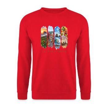 El Salvador Travel – Zentralamerika Kultur Motiv - Unisex Pullover - Rot - Vorne - Alina (178cm) & Michal (187cm)