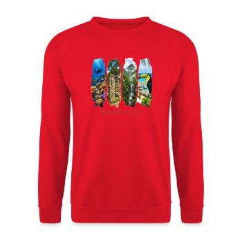 Honduras Urlaub Travel – Karibik Kultur & Land - Unisex Pullover - Rot - Vorne - Alina (178cm) & Michal (187cm)