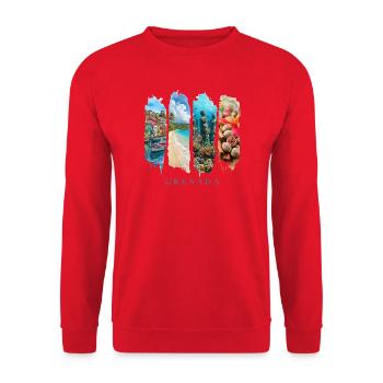 Grenada Urlaub Travel – Karibik Gewürzinsel - Unisex Pullover - Rot - Vorne - Alina (178cm) & Michal (187cm)