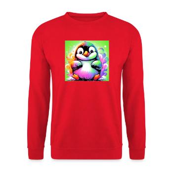 pingouin - Sweat-shirt Unisexe - rouge - Devant - Alina (178cm) & Michal (187cm)