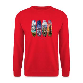 Chile Vacation Travel – Patagonia Nature & Culture - Unisex Sweatshirt - red - Front - Alina (178cm) & Michal (187cm)