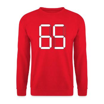 NUMÉRO 65 Soixante-cinq Cadeaux Numériques - Sweat-shirt Unisexe - rouge - Devant - Alina (178cm) & Michal (187cm)