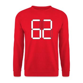 NUMBER 62 Sixty-Two Gift Digital - Unisex Sweatshirt - red - Front - Alina (178cm) & Michal (187cm)
