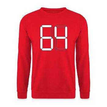 NUMBER 64 Sixty-Four Gift Digital - Unisex Sweatshirt - red - Front - Alina (178cm) & Michal (187cm)