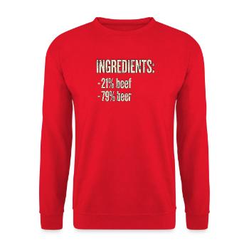 Bière et viande - Sweat-shirt Unisexe - rouge - Devant - Alina (178cm) & Michal (187cm)