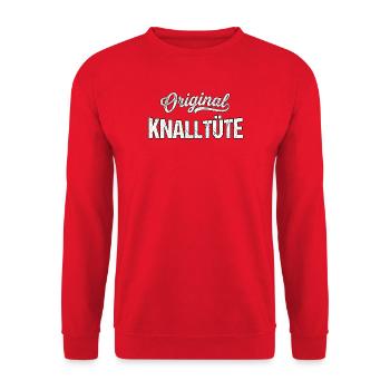 Lustige Knalltüte - Unisex Pullover - Rot - Vorne - Alina (178cm) & Michal (187cm)