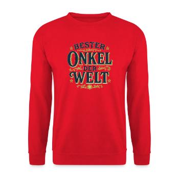 Bester Onkel der Welt Vintage - Unisex Pullover - Rot - Vorne - Alina (178cm) & Michal (187cm)