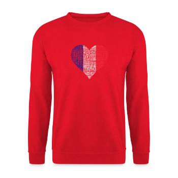 France. Drapeau du cœur français vintage - Sweat-shirt Unisexe - rouge - Devant - Alina (178cm) & Michal (187cm)