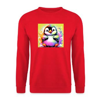 penguin - Unisex Sweatshirt - red - Front - Alina (178cm) & Michal (187cm)