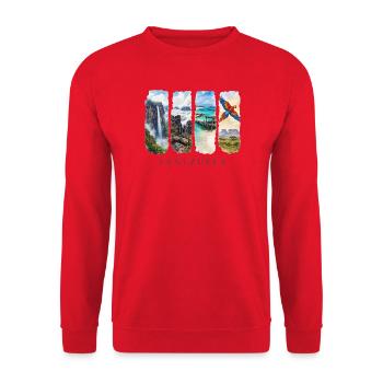 Venezuela Travel – South America Waterfall & Nature - Unisex Sweatshirt - red - Front - Alina (178cm) & Michal (187cm)