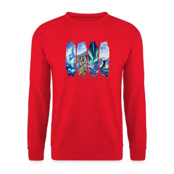 Greenland Holidays Travel – Arctic Nature & Culture - Unisex Sweatshirt - red - Front - Alina (178cm) & Michal (187cm)