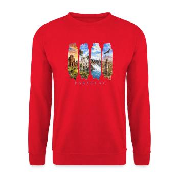 Paraguay Vacation Travel – South America Culture Motif - Unisex Sweatshirt - red - Front - Alina (178cm) & Michal (187cm)