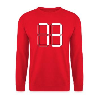 NUMBER 73 Seventy-Three Gift Digital - Unisex Sweatshirt - red - Front - Alina (178cm) & Michal (187cm)