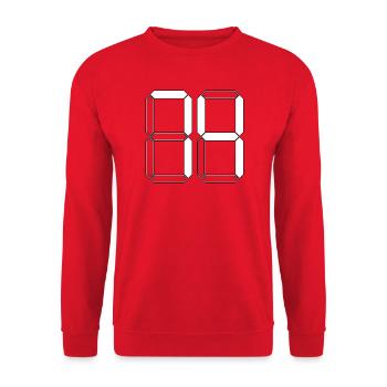 NUMMER 74 Vierundsiebzig Geschenk Digital - Unisex Pullover - Rot - Vorne - Alina (178cm) & Michal (187cm)