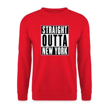 Straight outta New York (changeable colors) - Unisex Sweatshirt - red - Front - Alina (178cm) & Michal (187cm)