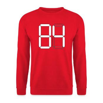 NUMMER 84 Vierundachtzig Geschenk Digital - Unisex Pullover - Rot - Vorne - Alina (178cm) & Michal (187cm)