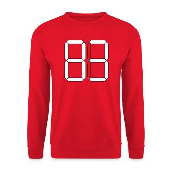 NUMÉRO 83 Quatre-vingt-trois cadeaux numériques - Sweat-shirt Unisexe - rouge - Devant - Alina (178cm) & Michal (187cm)